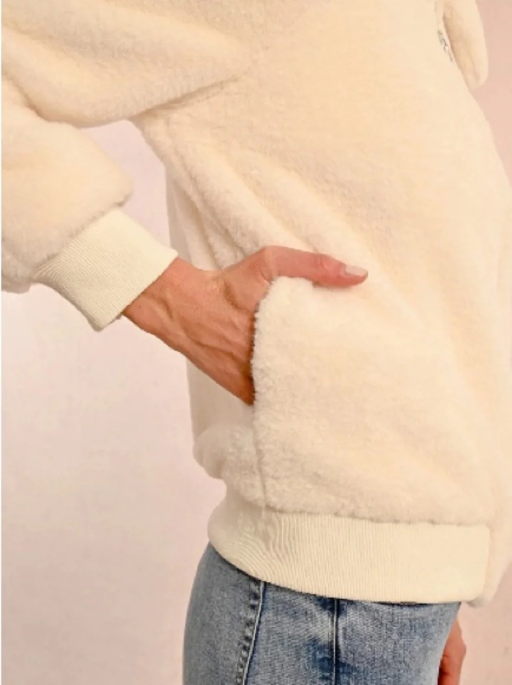 Thread & Supply Cream Faux-Fur Zip Jacket - Picture 5 of 9
